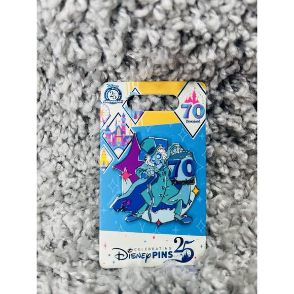 Disney Parks Disneyland 70th Anniversary Haunted Mansion Hatbox Ghost Pin New - Picture 1 of 9